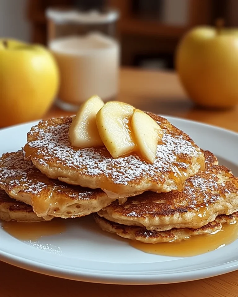 Apfelpfannkuchen mit Haferflocken ohne Mehl zum Frühstück