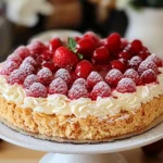 Erdbeer-Rhabarber-Baisertorte