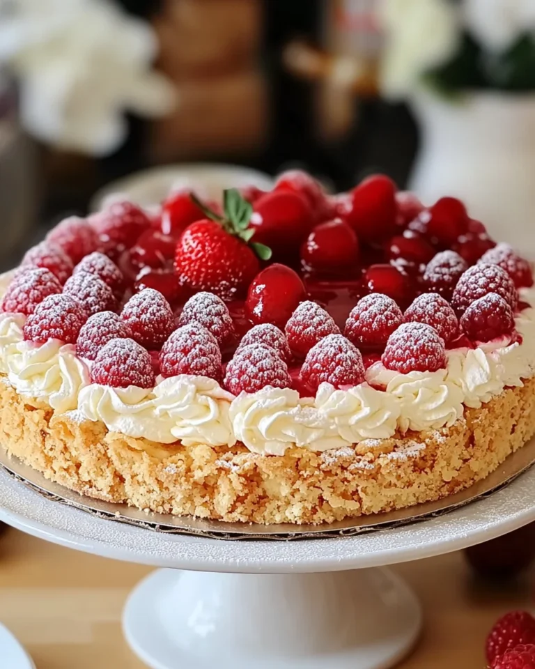 Erdbeer-Rhabarber-Baisertorte