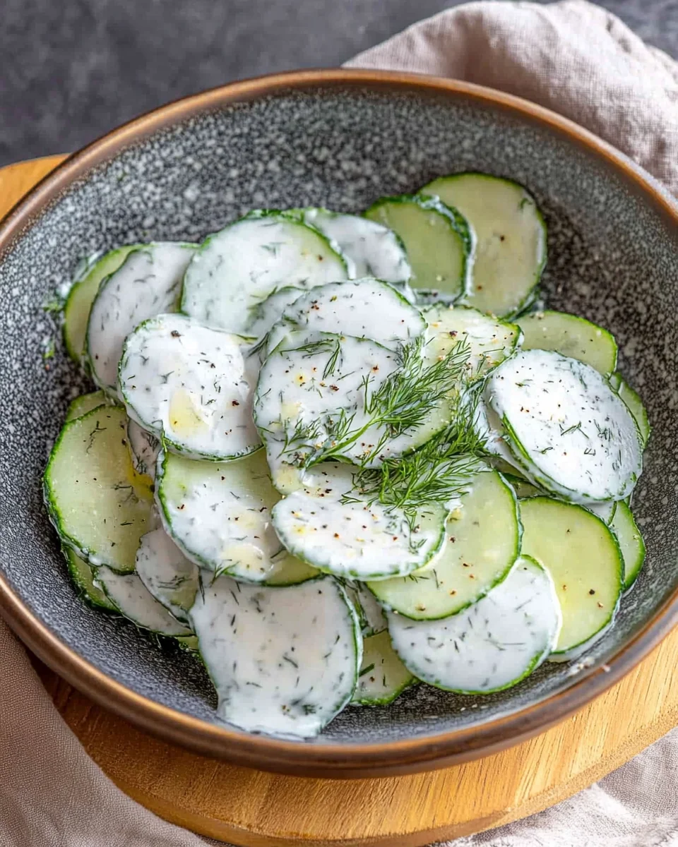 Gurkensalat mit Sahne & Dill - Omas einfaches Rezept
