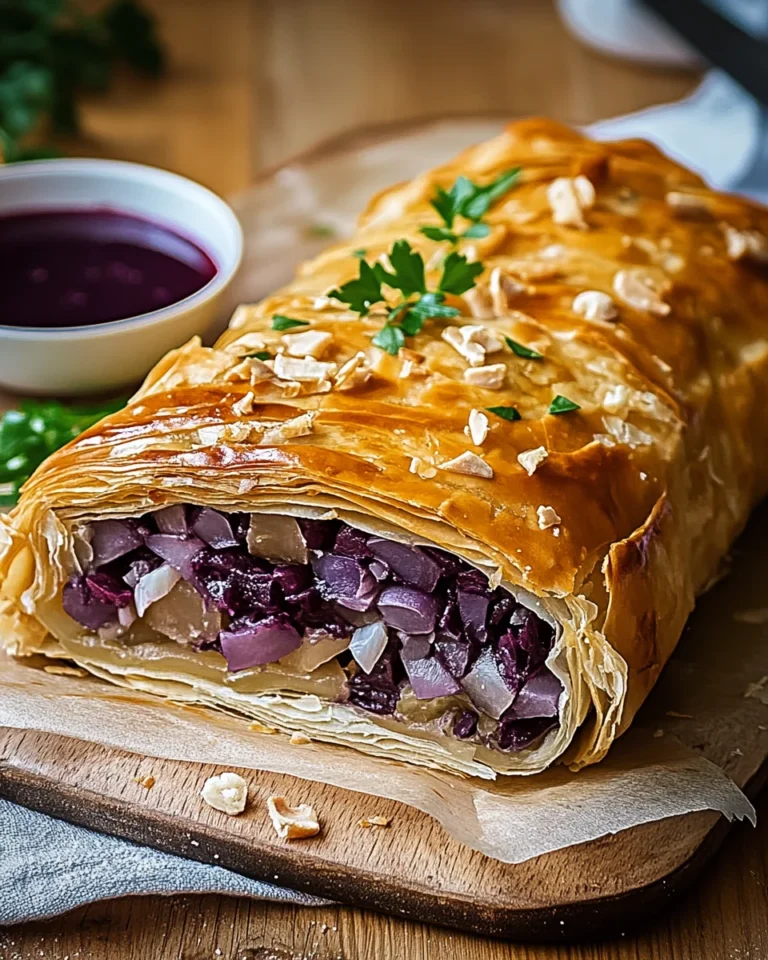 Knuspriger Rotkohlstrudel
