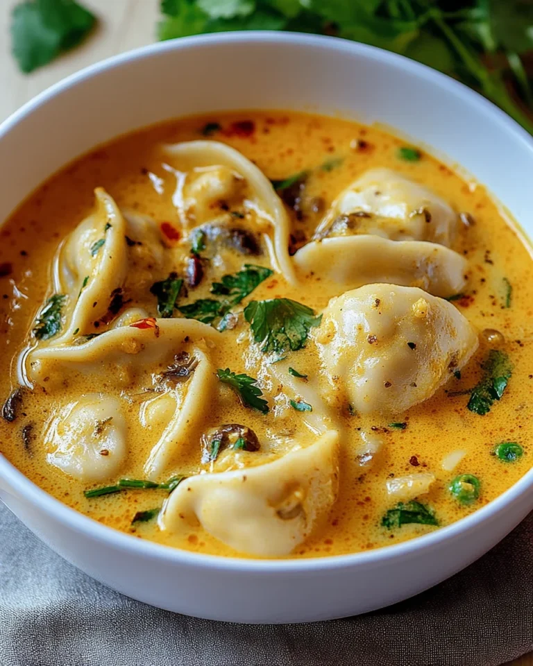Kokosnuss-Curry-Suppe mit Knödeln