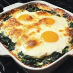 Low Carb Spinat-Auflauf mit Feta und Ei