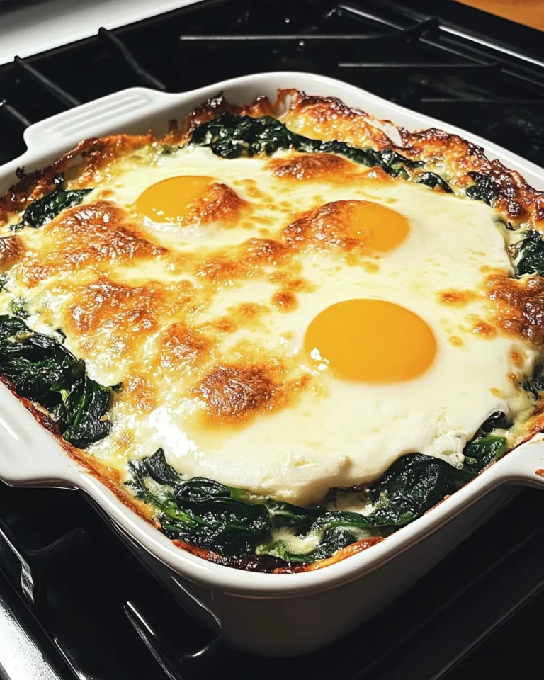 Low Carb Spinat-Auflauf mit Feta und Ei