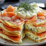 Pfannkuchen-Torte mit Lachs