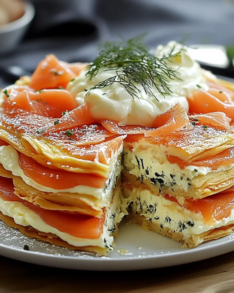 Pfannkuchen-Torte mit Lachs