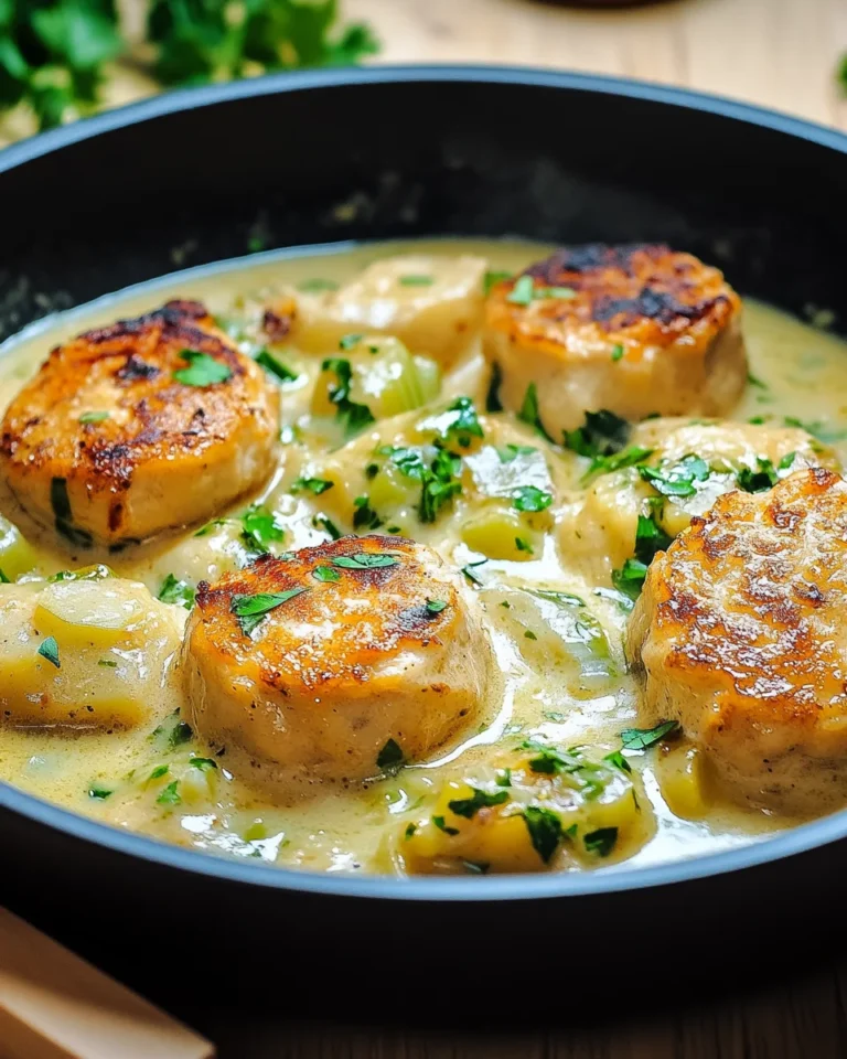 Putenmedaillons in Lauch-Sahne-Sauce