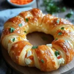 Rührei Ring aus Croissant Teig mit viel Käse