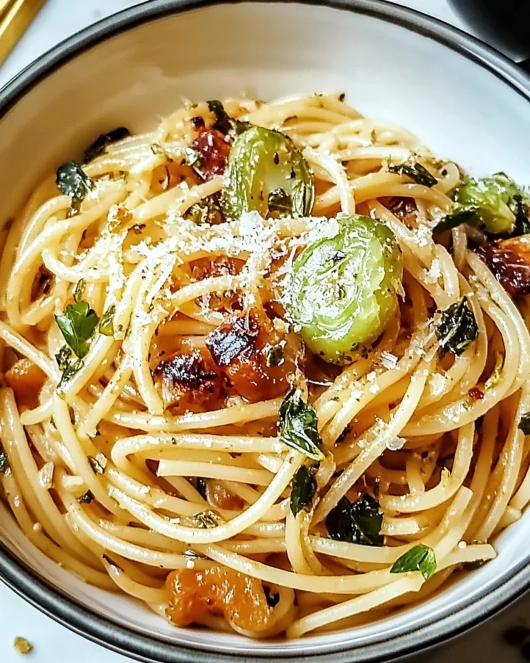 Spaghetti mit Rosenkohl
