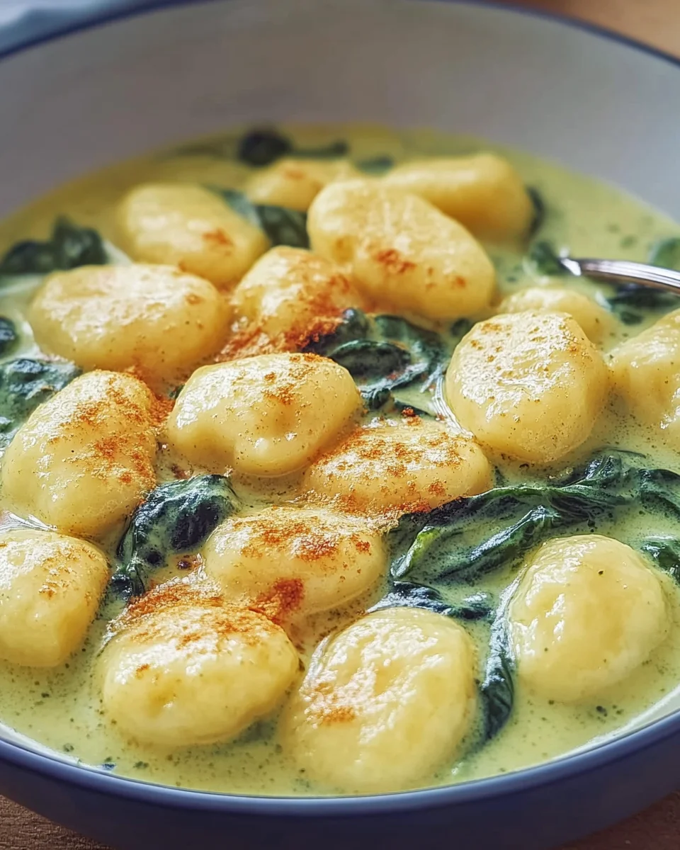 Vegane Gnocchi mit cremiger Spinatsauce