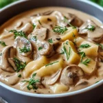 Veganes cremiges Pilz-Stroganoff