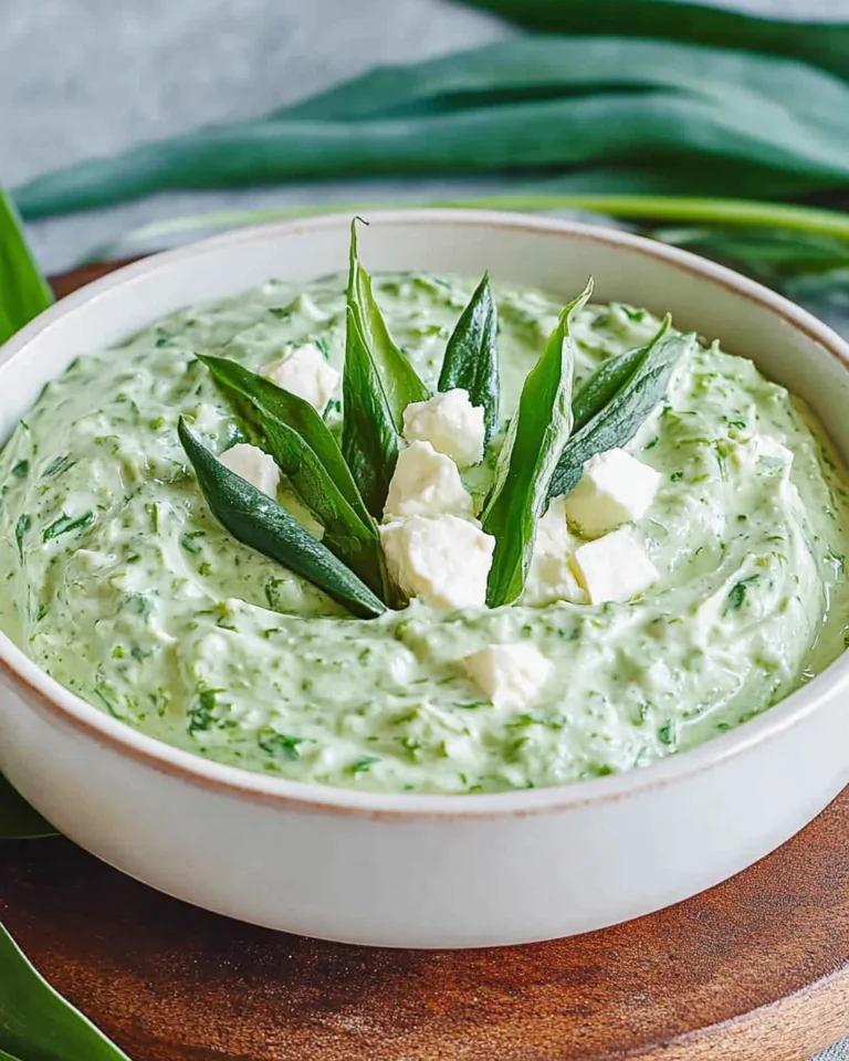 Bärlauch-Dip mit Feta & Frischkäse