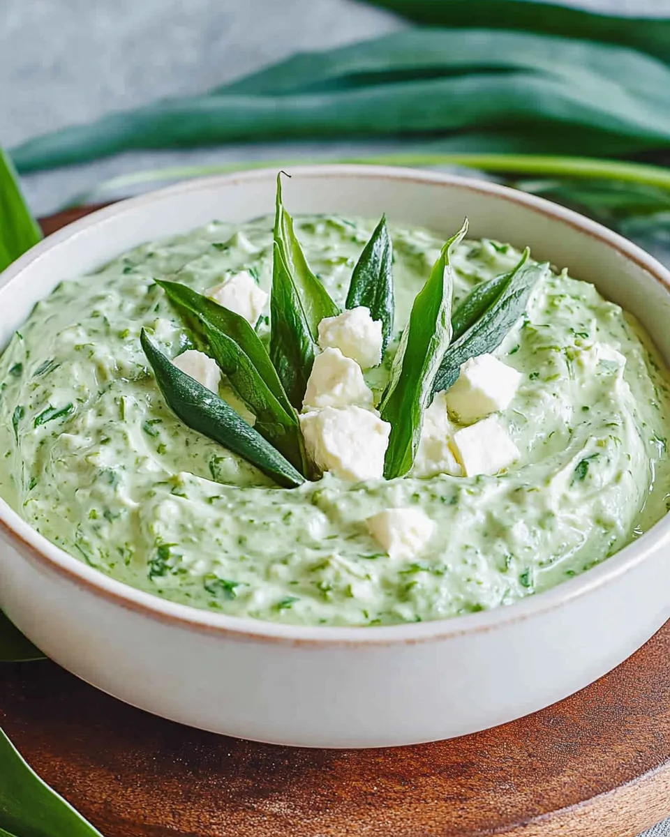 Bärlauch-Dip mit Feta & Frischkäse