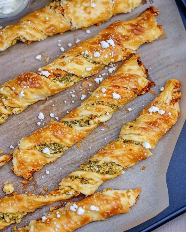 Blätterteigstangen mit Pesto & Feta
