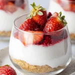Erdbeer-Dessert im Glas mit Joghurt