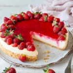 Erdbeerkuchen mit Vanillepudding ohne Backen - ganz einfach