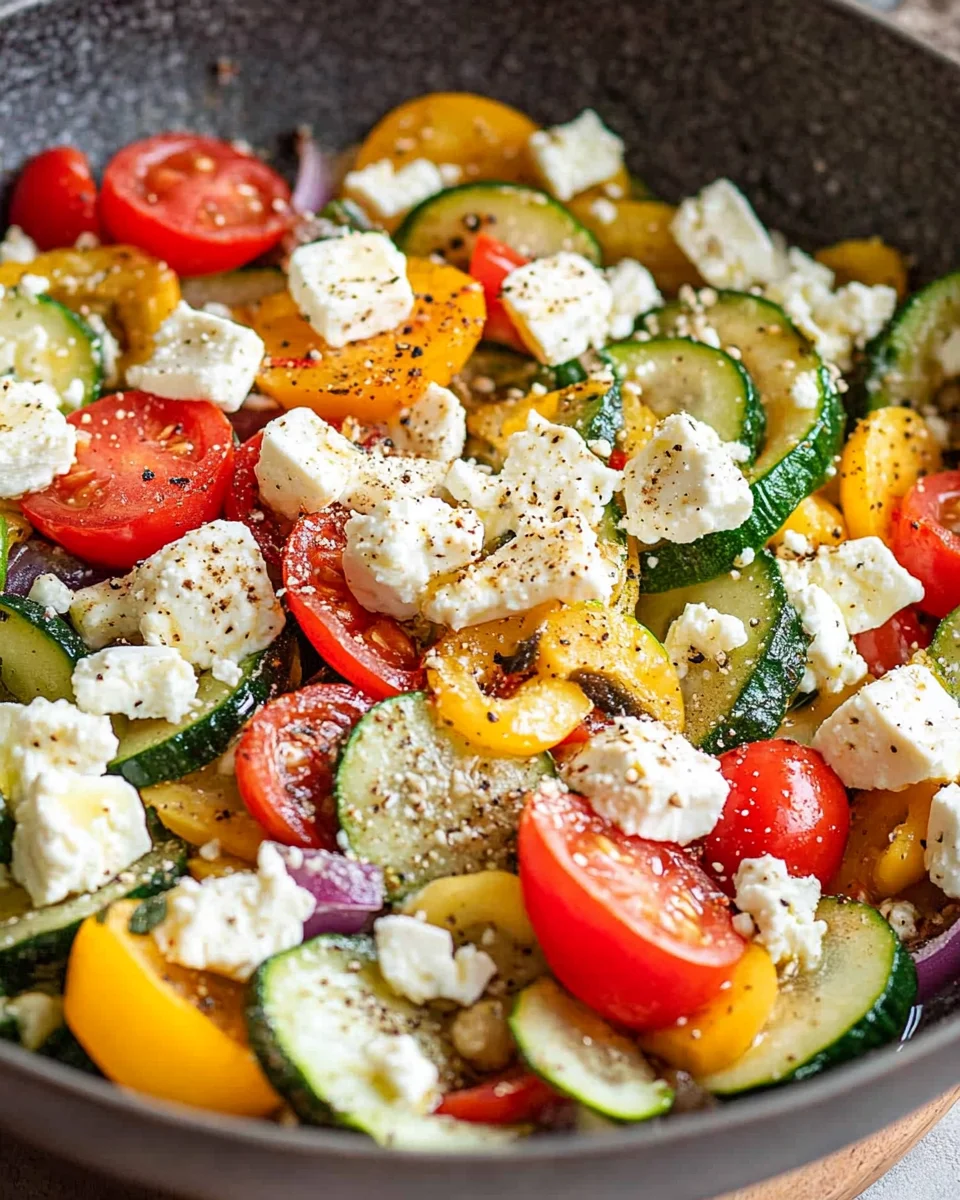 Gemüsepfanne mit Feta - einfach, schnell & lecker
