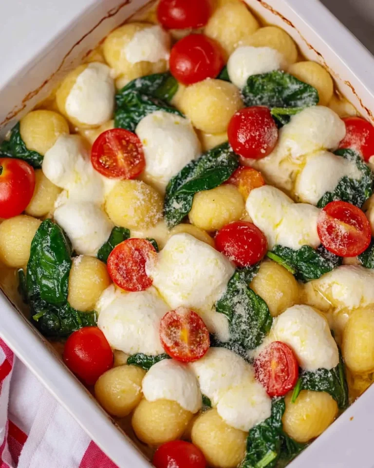Gnocchi Auflauf mit Spinat, Tomate und Mozzarella