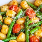 Gnocchi mit Pesto & grünem Spargel (einfaches Rezept)