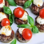 Hackbällchen Caprese - Spieße mit Mozzarella & Tomate