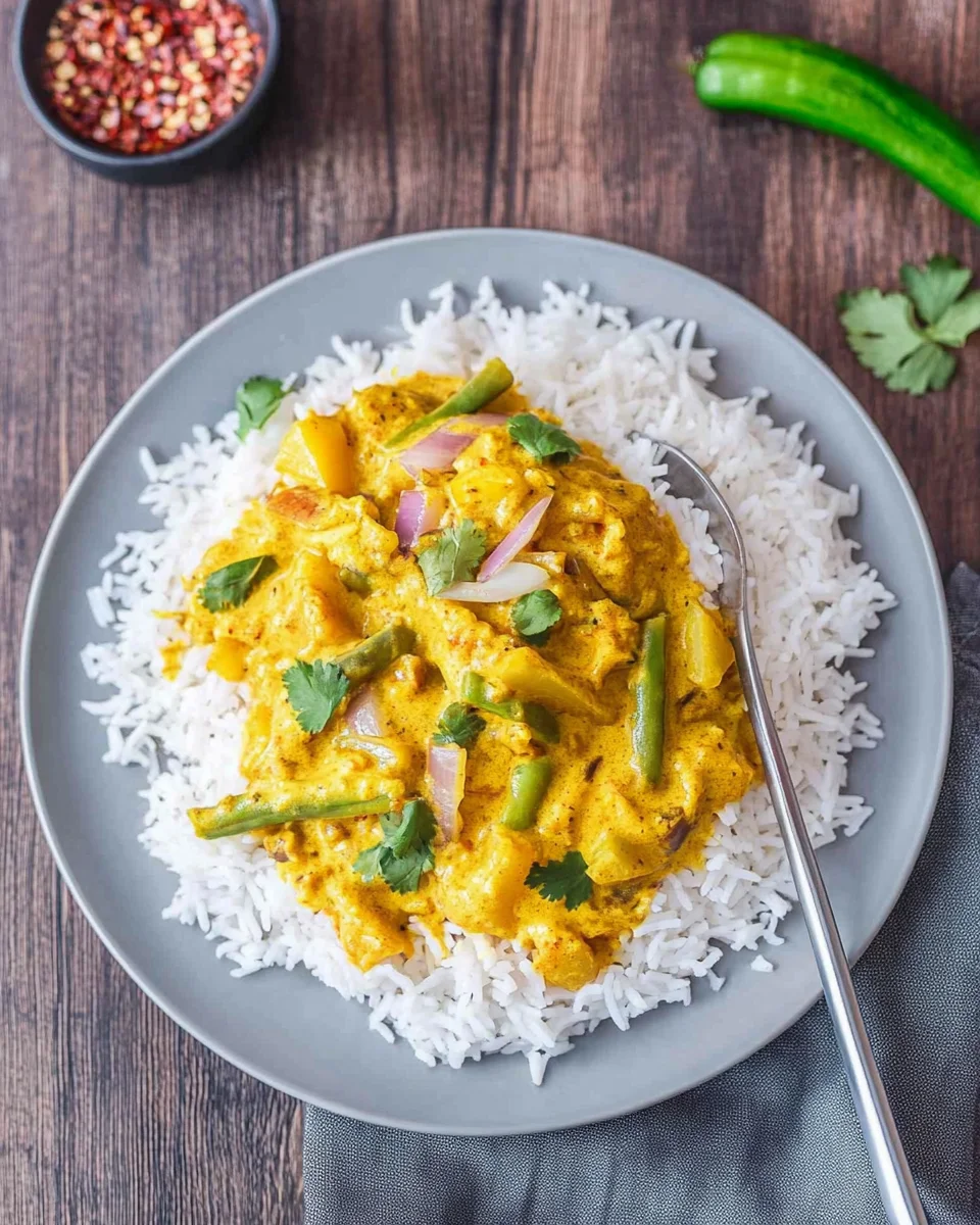 Indisches Hähnchen Curry mit Reis und Gemüse - ganz einfach