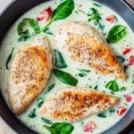 Parmesan-Hähnchen mit Spinat