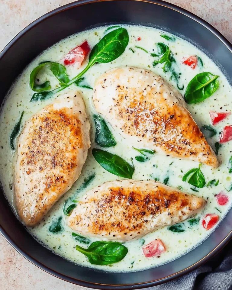 Parmesan-Hähnchen mit Spinat