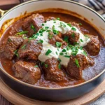 Rindergulasch Rezept mit RotTraubensaft - ganz zart wie von Oma