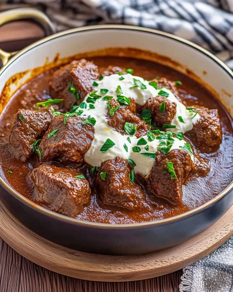 Rindergulasch Rezept mit RotTraubensaft - ganz zart wie von Oma