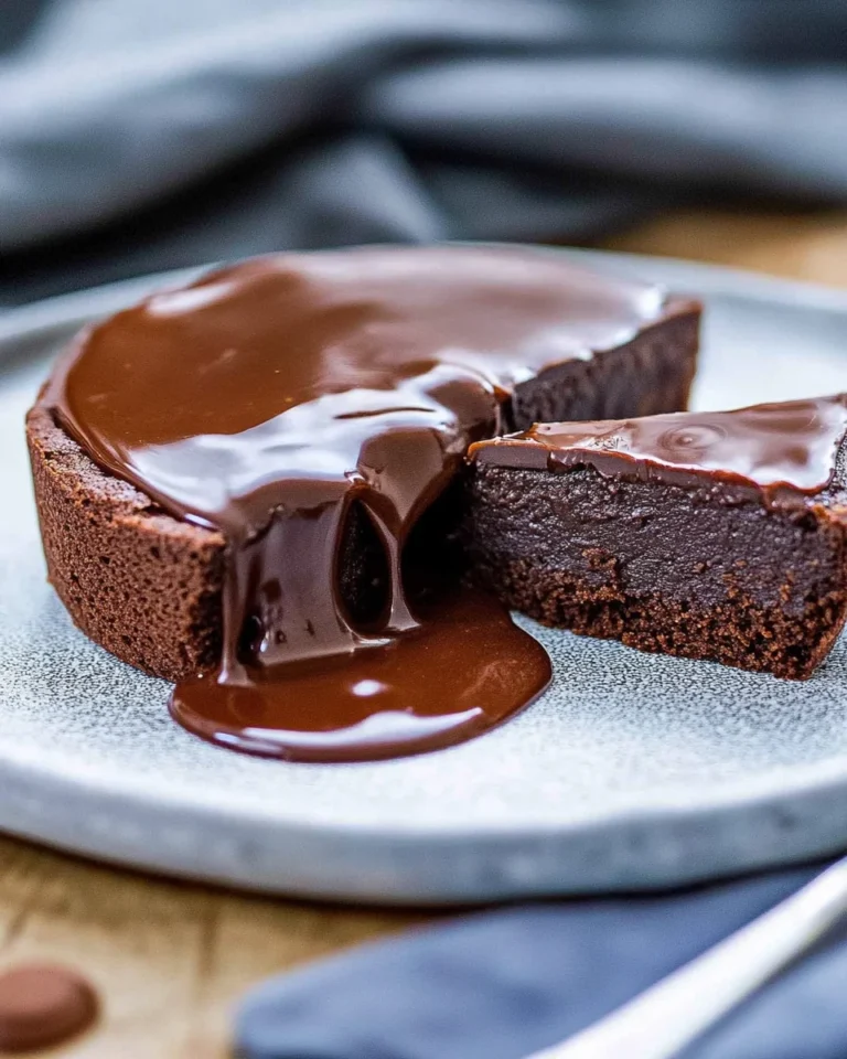 Saftiger Schokokuchen mit geschmolzener Schokolade
