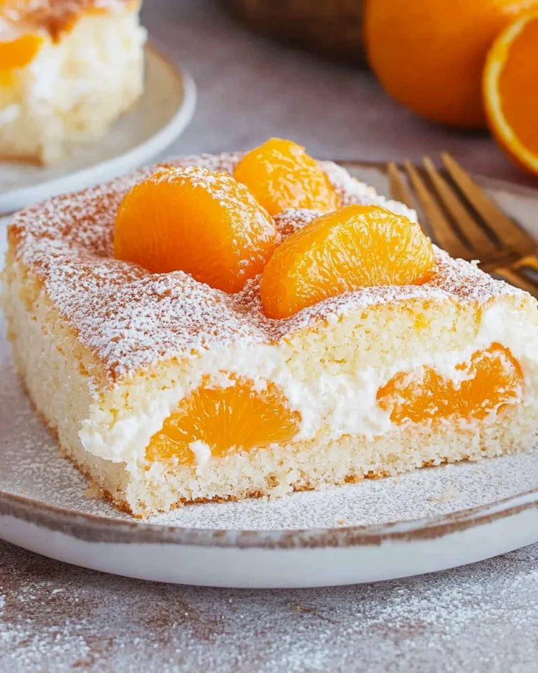 Schmandkuchen vom Blech mit Mandarinen