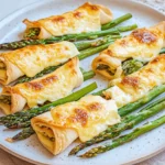 Spargel im Blätterteig mit HähnchenHähnchenHähnchenHähnchenschinken & Käse