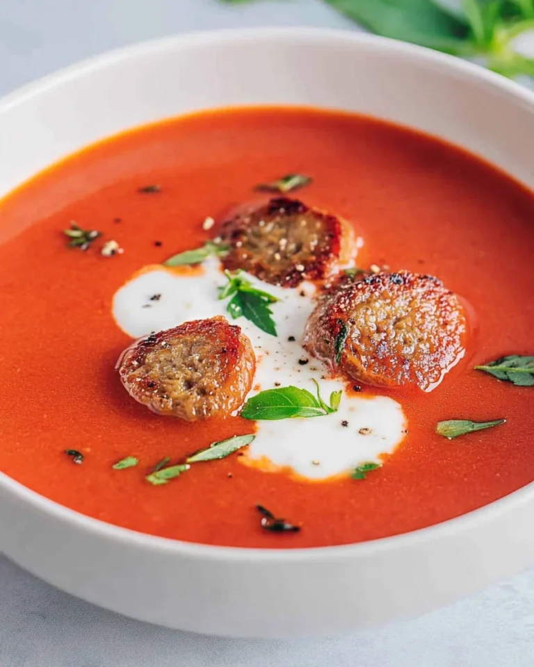 Tomatensuppe mit Hackbällchen