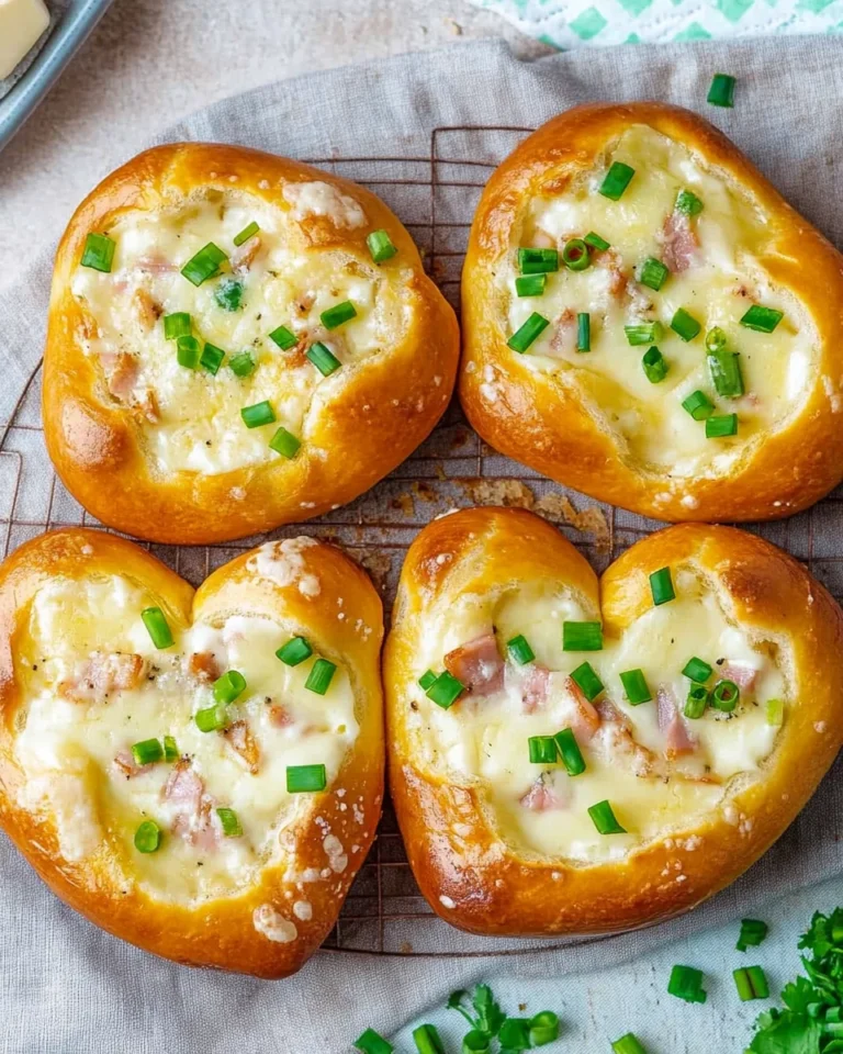 Überbackene Brezeln mit HähnchenHähnchenHähnchenHähnchenschinken & Käse
