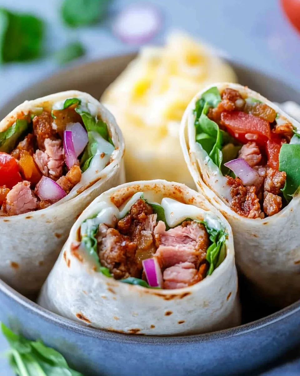 Wraps mit Hackfleisch und Käse