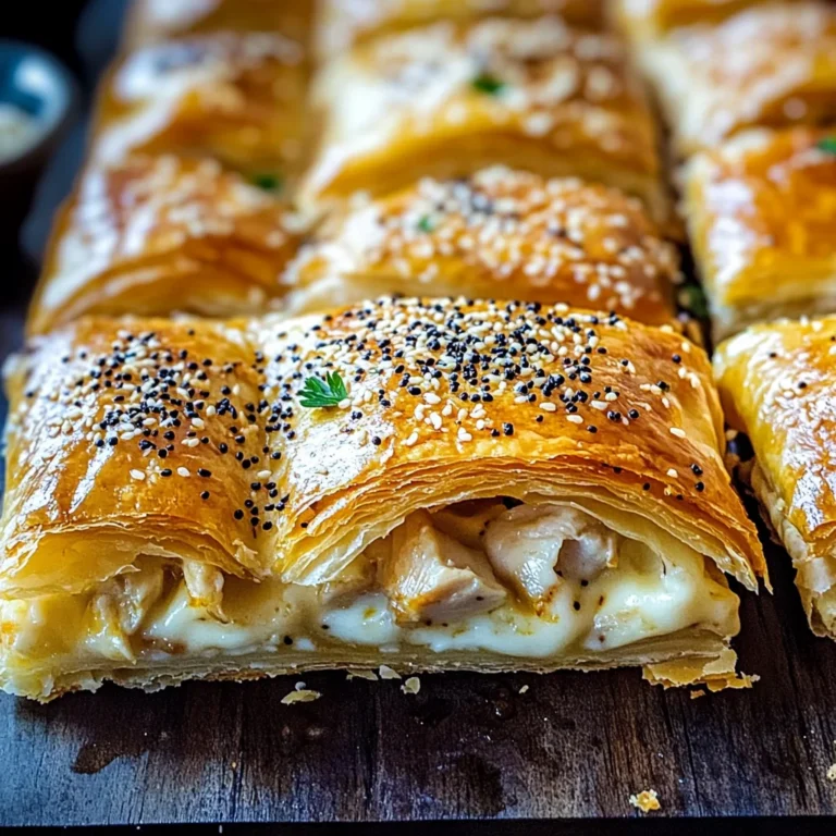 Blätterteig mit HähnchenHähnchenschinken und Käse