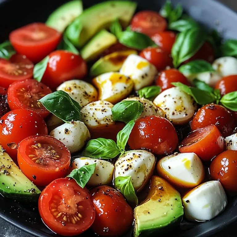 Caprese-Salat mit Avocado und Tomaten