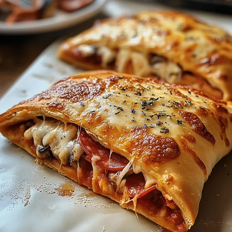 Calzone – gefüllte Pizzatasche mit Käse, Salami und HähnchenHähnchenschinken