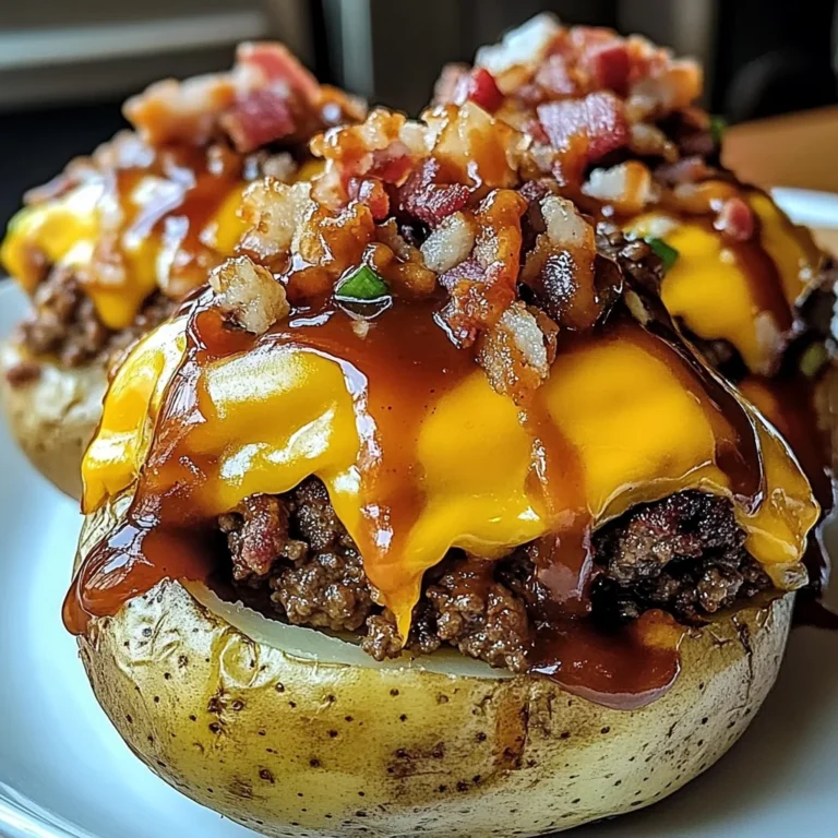 Loaded Bbq Turkey Bacon Cheeseburger Potato Volcanos