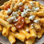 Pasta mit Kürbissoße und Feta