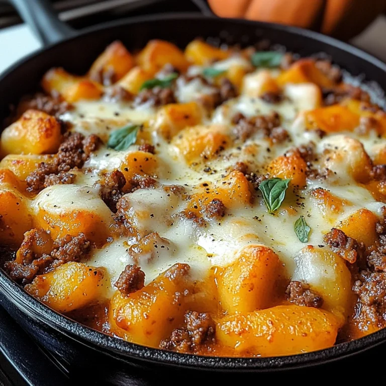 Saftiger Kürbis-Gnocchi-Auflauf mit Hackfleisch und Mozzarella
