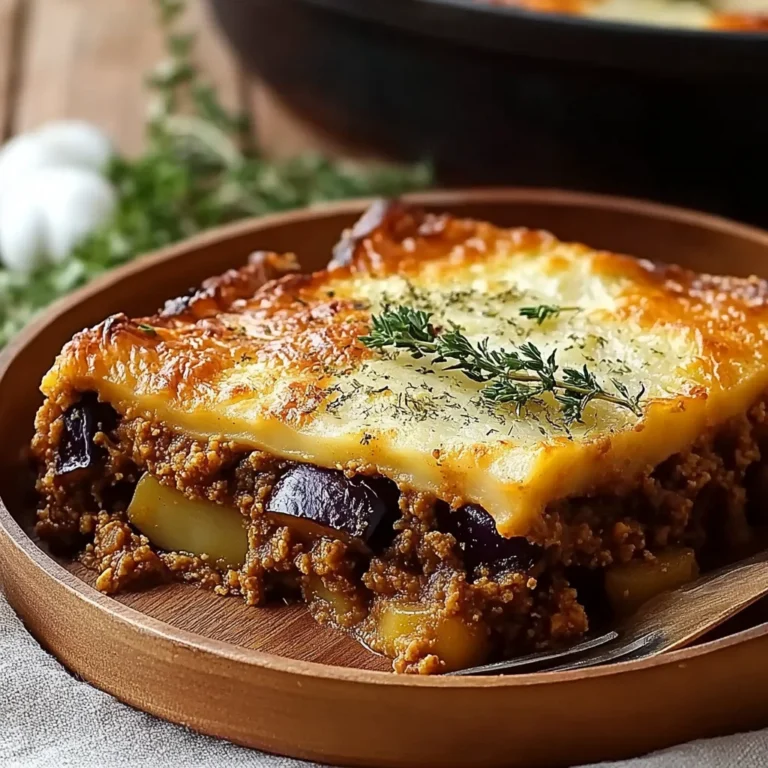 Moussaka mit Kartoffeln und Auberginen