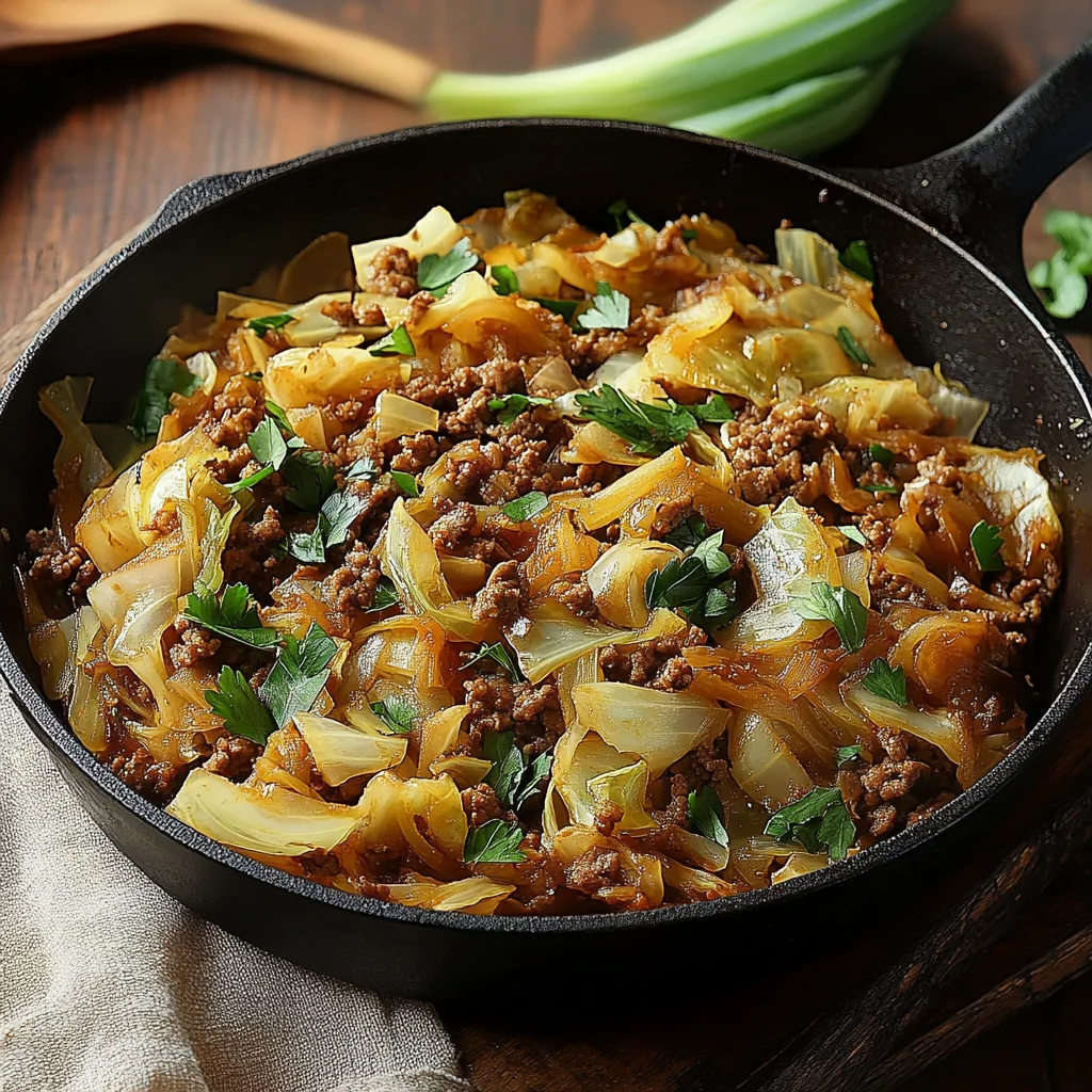 Weißkohl-Hackfleisch-Pfanne