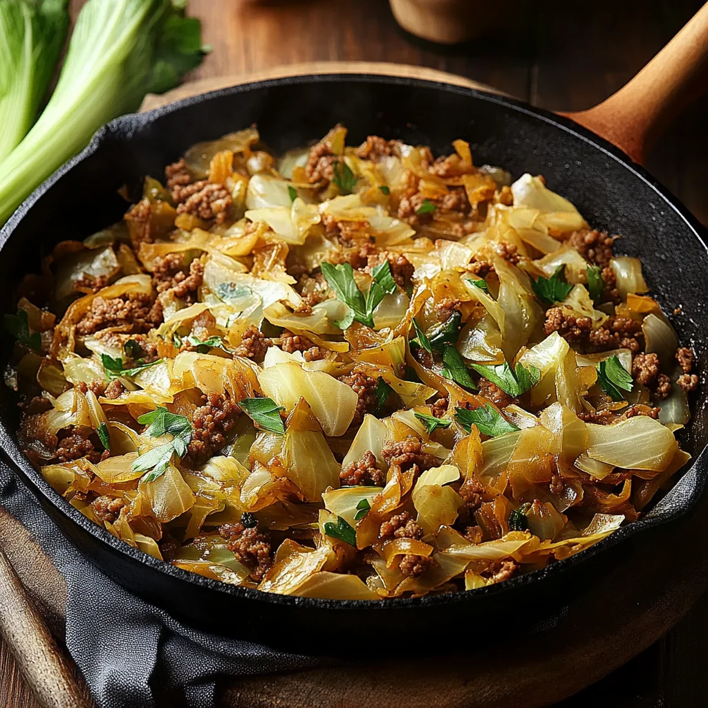 Weißkohl-Hackfleisch-Pfanne