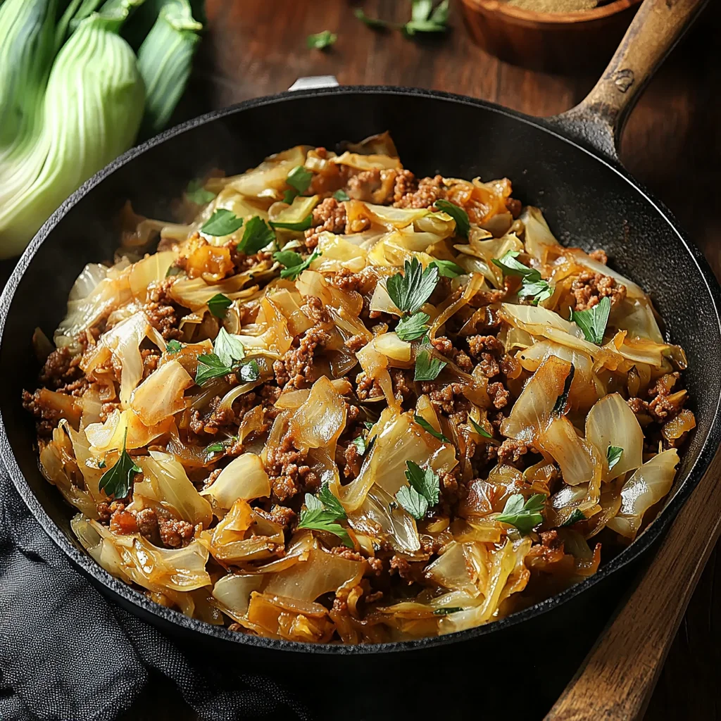 Weißkohl-Hackfleisch-Pfanne